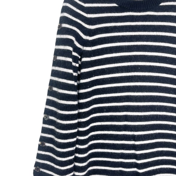 Madewell Size S Stripe Merino Wool Sweater Dress Tunic Button Sleeve - Picture 3 of 5